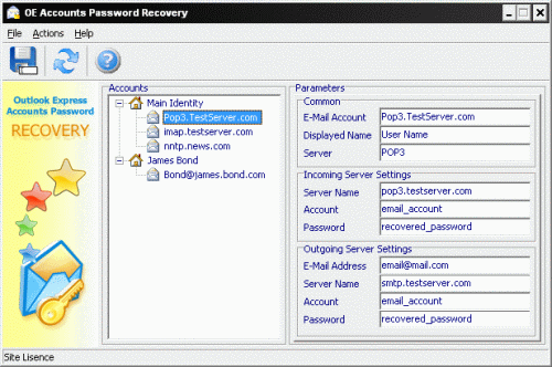 OE Accounts Password Recovery 2.1.8.7 screenshot