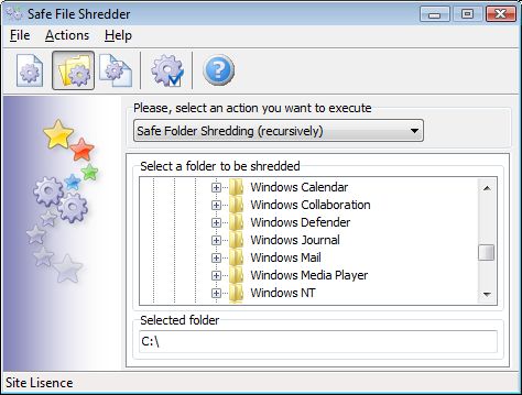 Safe Folder Shredder main window